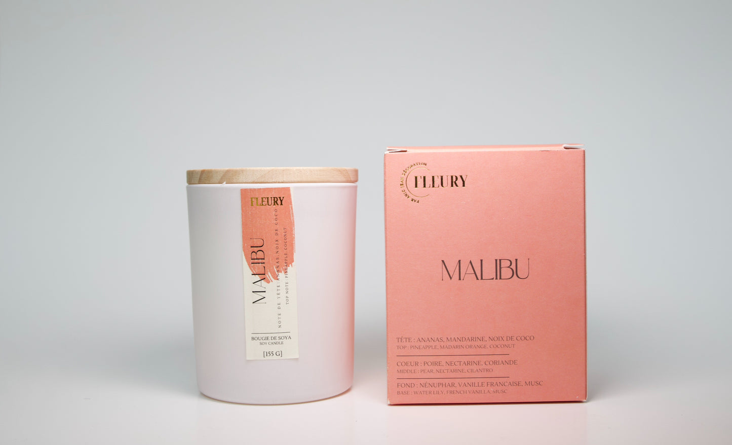 bougie parfumée soja Fleury Malibu ananas noix de coco ambiance estivale