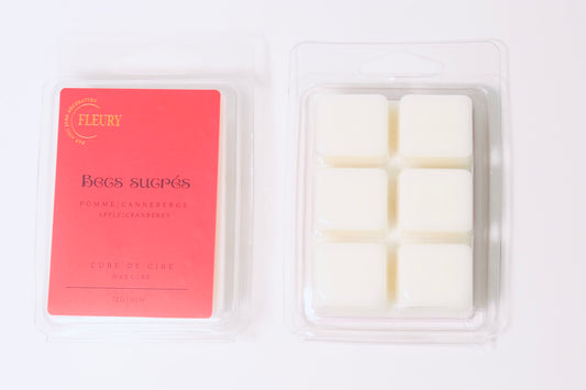 cube de cire parfumé Fleury becs sucrés pomme canneberge  ambiance sucré