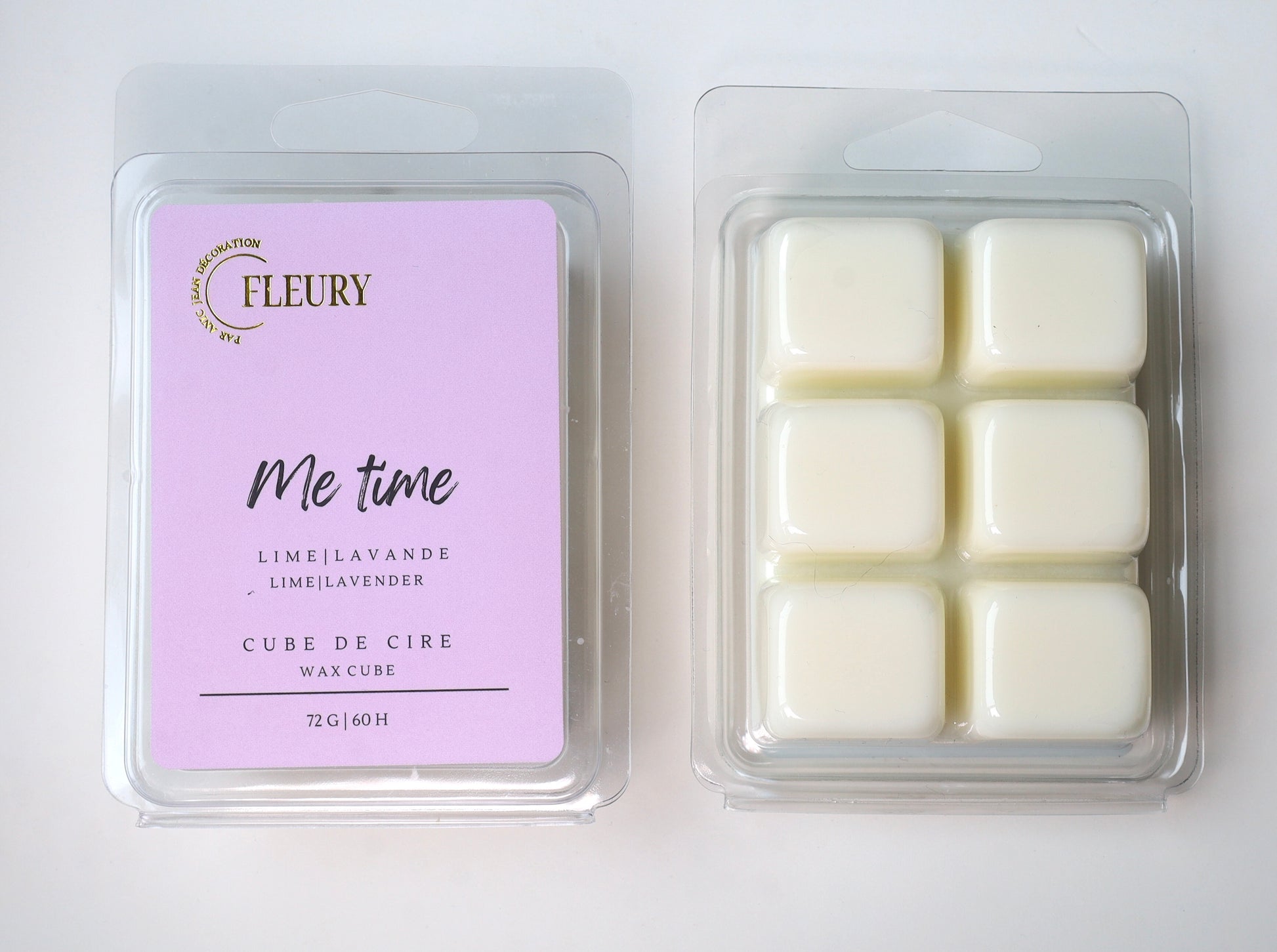 cube de cire parfumé Fleury me time menthe lavande lime  ambiance spa 