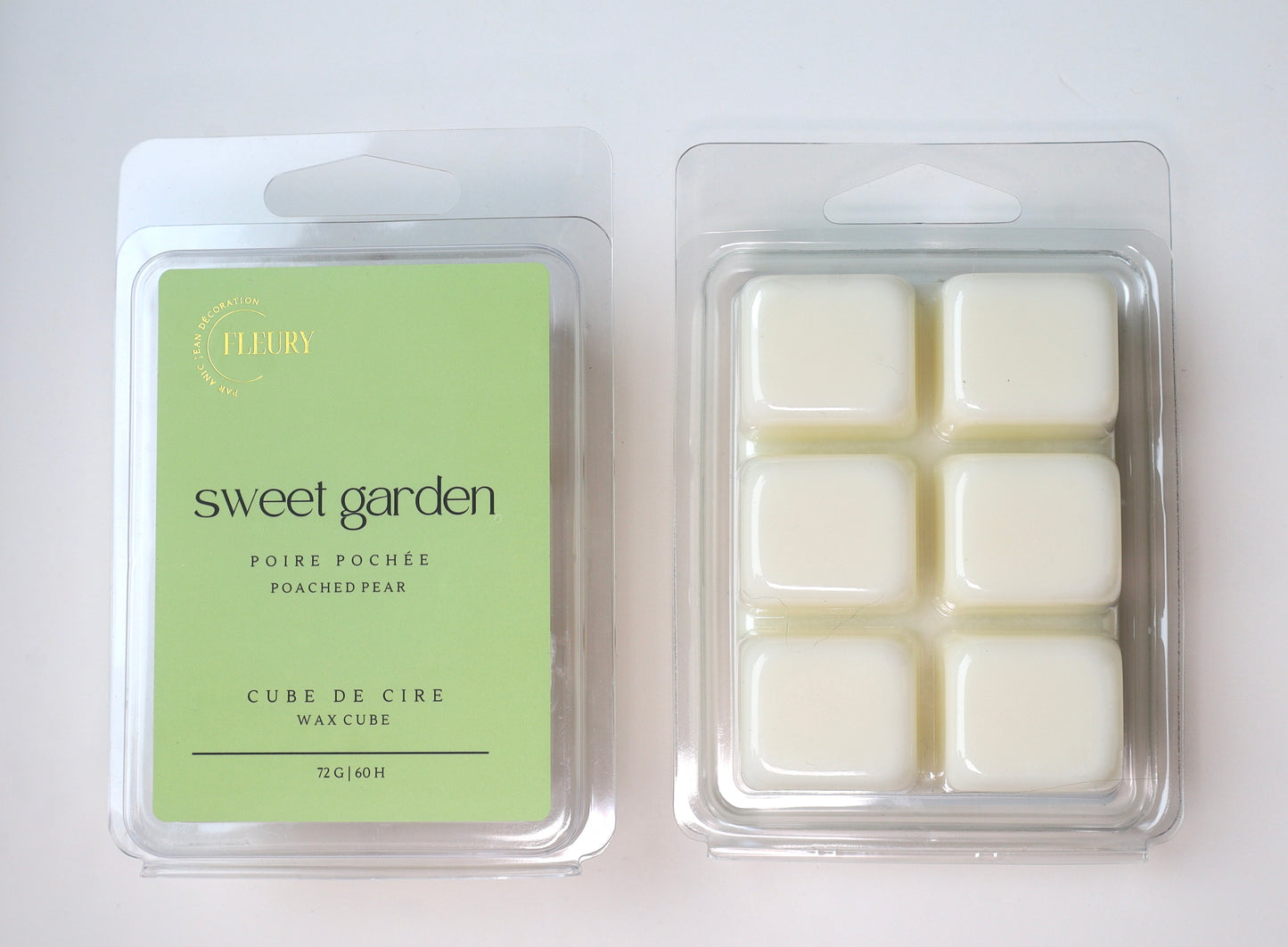 cube de cire parfumé Fleury Sweet Garden poire pochée pomme verte ambiance fruité