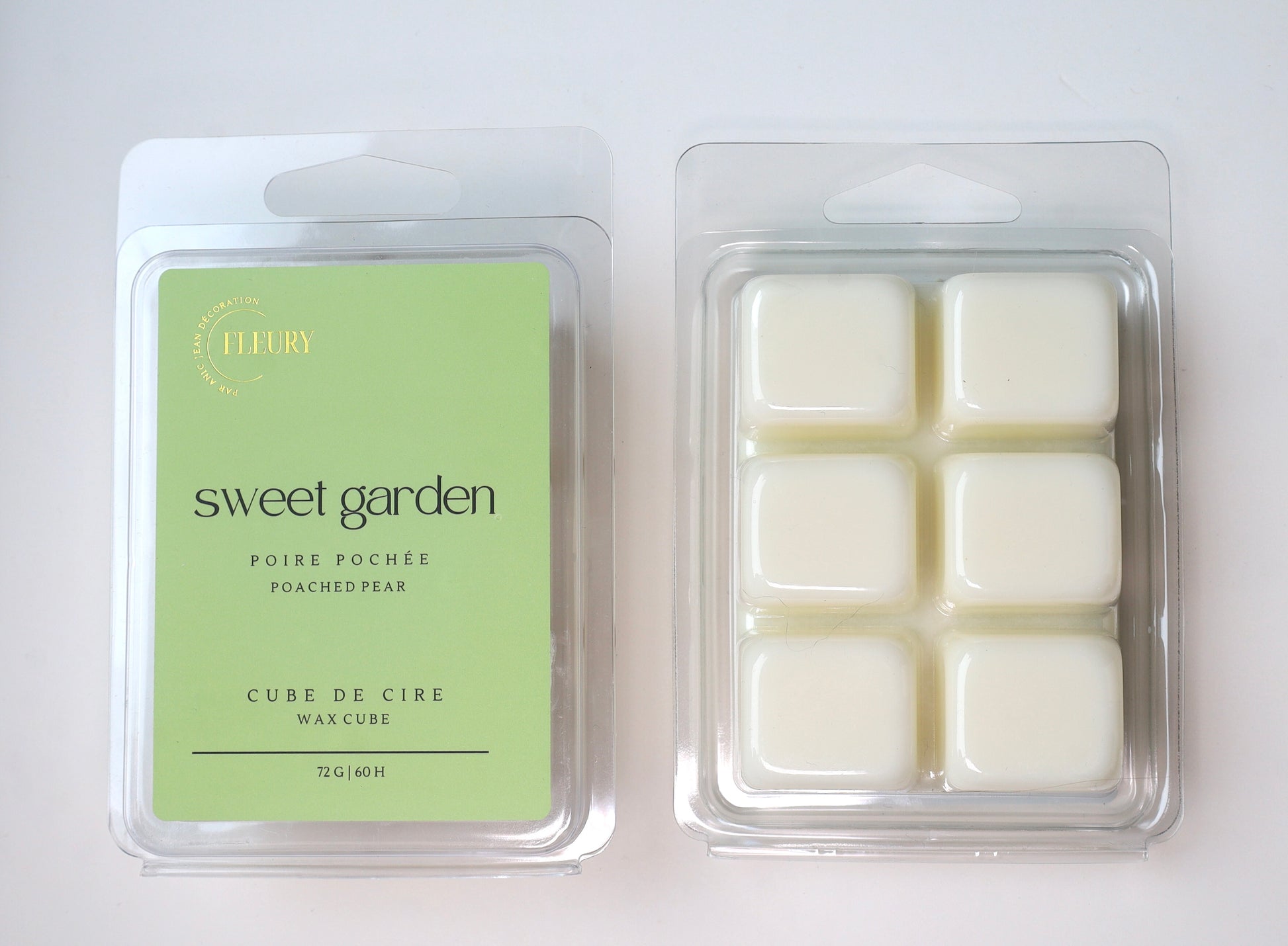 cube de cire parfumé Fleury Sweet Garden poire pochée pomme verte ambiance fruité