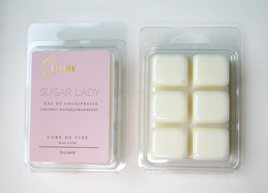 cube de cire parfumé Fleury sugar lady fraise lait de coco ambiance apaisante 