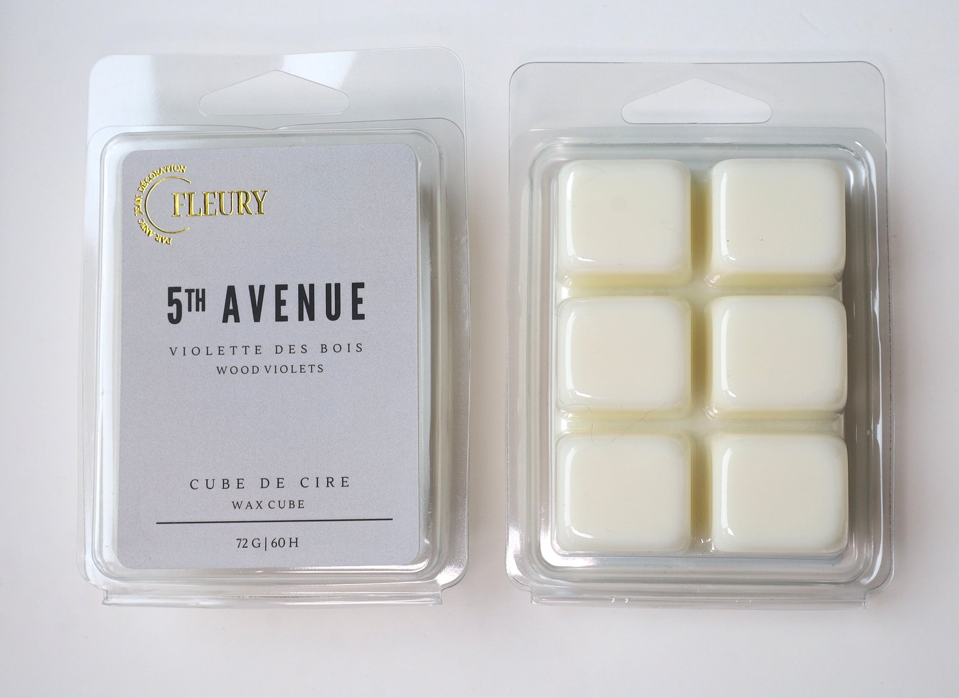 cube de cire parfumé Fleury 5 th avenue violette des bois tabac riche ambiance de luxe