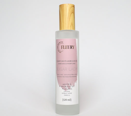 Parfum ambiance fleury sugar lady bruine parfumée à la fraise et eau de coco pour la maison